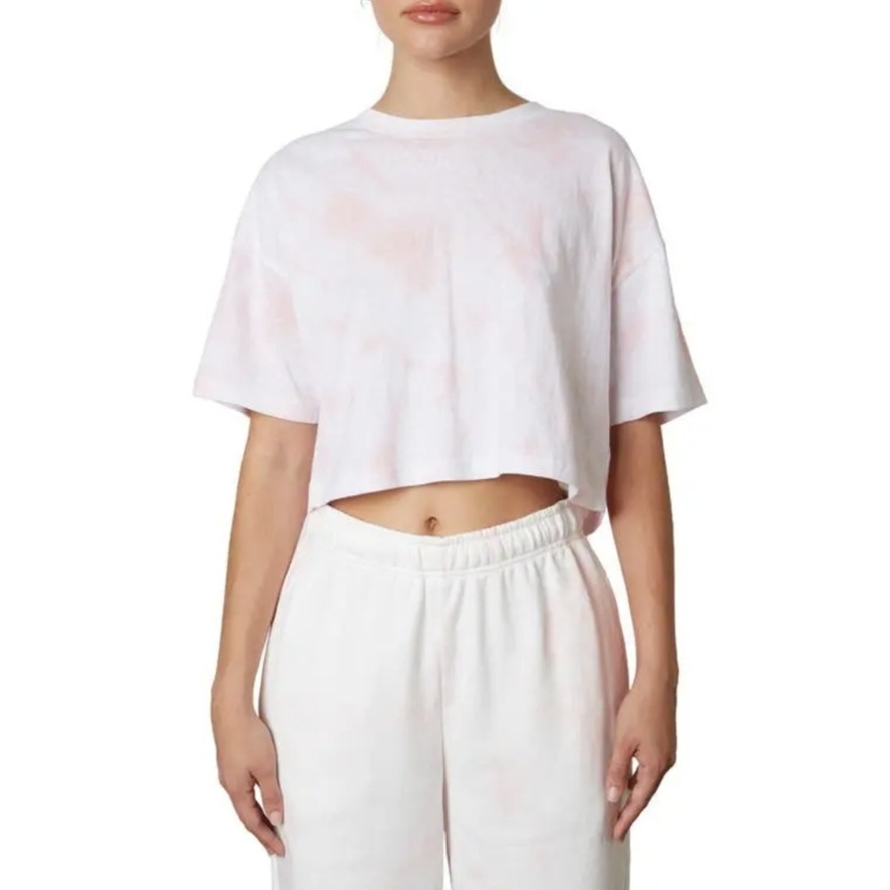 NIA Tie Die‎ Crop T-Shirt Size Small in Petal